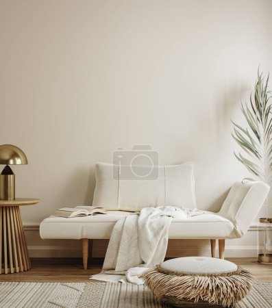 Foto de Fondo interior del hogar moderno, maqueta de pared, renderizado 3D - Imagen libre de derechos