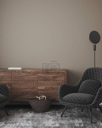Photo for Home mockup, modern interior background, 3d render - Royalty Free Image