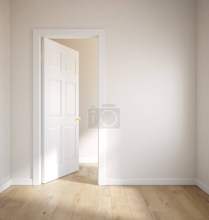 Photo for Wall mockup in empty home interior, 3d render - Royalty Free Image