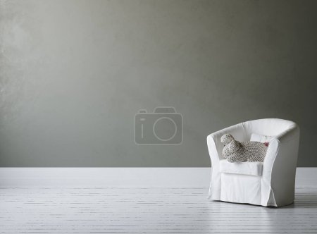 Foto de Mockup casero, fondo interior minimalista de la habitación de los niños, representación 3d - Imagen libre de derechos
