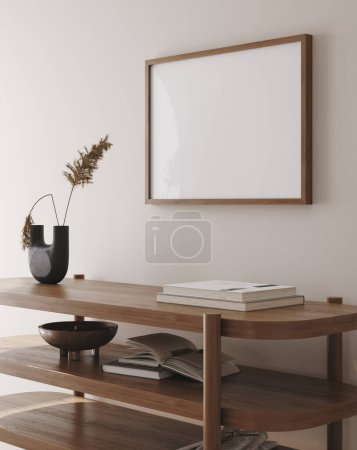 Photo for Mock up frame in home interior background, 3d render - Royalty Free Image