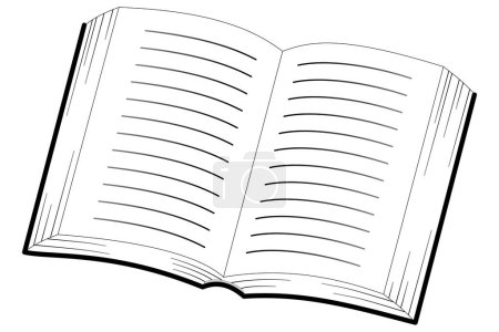 Ilustración de Un libro abierto con una cubierta negra y un espacio simbólico regular - Imagen libre de derechos