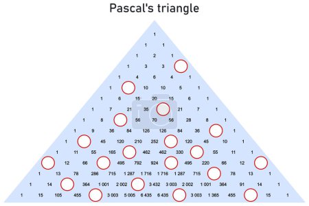 Exercice - remplir les valeurs manquantes du triangle de Pascal sur un fond bleu clair