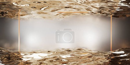 Photo for Frame background on water surface Floating frame on water Text and image decoration 3D illustration - Royalty Free Image