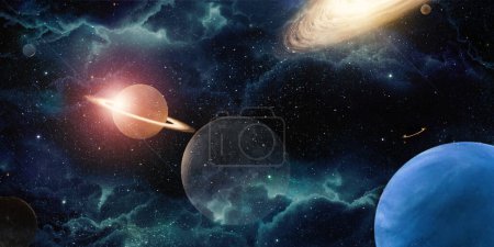 Deep space nebula and galaxies galaxies and stars the universe is full of stars 3D illustration