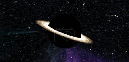 Photo for The black hole is radiating gravity field Time bends quasars warp gravity spacetime bends. event horizon Cosmic background in deep space 3d illustration - Royalty Free Image