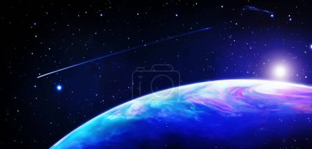 Photo for Deep space and galaxy stars in the universe Starry nebula 3D illustration - Royalty Free Image