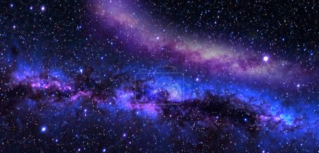 Photo for Deep space nebula and galaxy Stars The universe is full of stars 3D illustration - Royalty Free Image