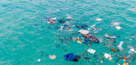 Seaside Garbage Floating Garbage Water Pollution Global Warming background