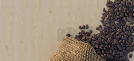 Café torréfié fumé Café chaud en sachets Arabica Robusta café en grains Illustration 3D