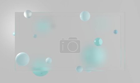 Marco de vidrio, marco acrílico con plexiglás Elementos de diseño de signos Ilustración 3D