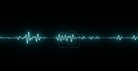 Pulso de onda cardíaca Ilustración 3D ecualizador colores neón
