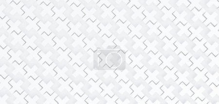 geometric background white plus sign 3D illustration