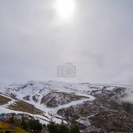 Photo for Snow-capped mountains of Sierra Nevada, Granada, Andalusia - Royalty Free Image