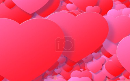 Photo for Red and pink heart. valentine's day abstract background with hearts. - Royalty Free Image