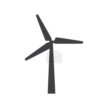 Téléchargez les illustrations : Wind power. Wind turbine vector icon isolated on white background - en licence libre de droit