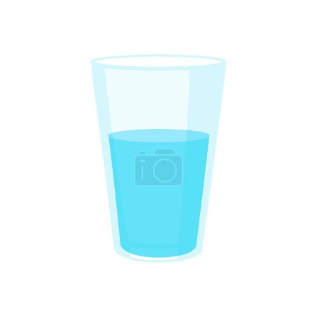Glas Wasser isoliert auf weißem Hintergrund. Vektor