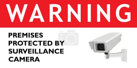 Ilustración de Locales de alerta protegidos por señal roja de la cámara de vigilancia - Imagen libre de derechos