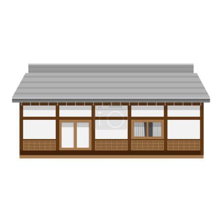 Téléchargez les illustrations : Maison de style japonais isolé sur fond blanc. Illustration vectorielle - en licence libre de droit