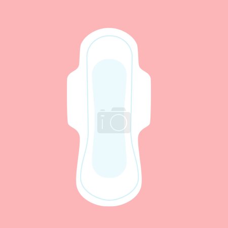 Illustration for Feminine hygiene. Big menstrual female pad for blood period. Woman critical days. Menstruation sanitary pad. Vector illustration - Royalty Free Image