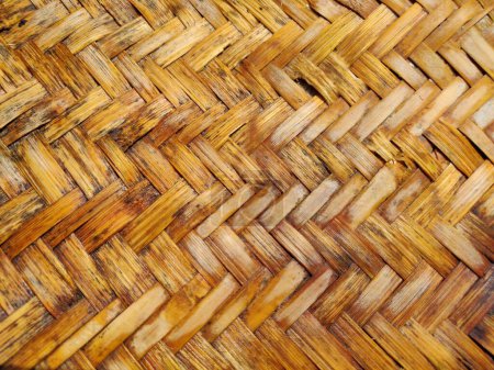 Kompliziertes Korbflechtmuster Bambuskorbmuster Kunstfertigkeit der Bambusfäden der Natur