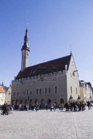 Photo for Beautiful view of the Tallinn Town Hall in Tallinn, Estonia on a sunny day - Royalty Free Image