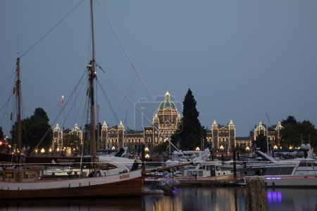 Photo for Beautiful view of the Parliament Buildings and Victoria Inner Harbour in Victoria, Canada - Royalty Free Image