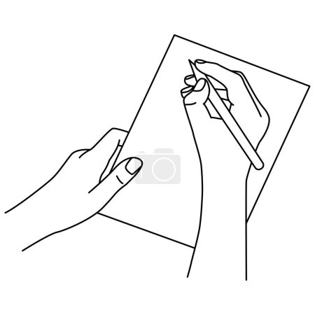 Téléchargez les illustrations : Dessin à la main d'un croquis d'un crayon en illustration vectorielle - en licence libre de droit