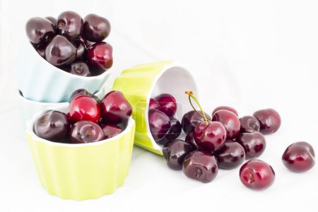 Photo for Sweet fresh cherries on white background - Royalty Free Image
