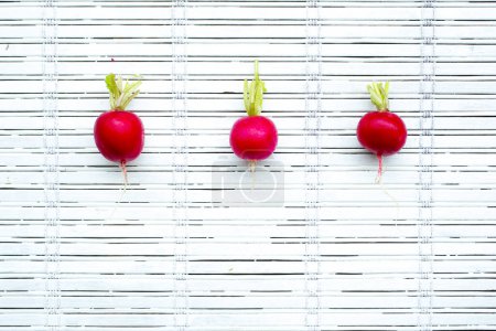 Photo for Small garden radishes isolated on white background cutout - Royalty Free Image