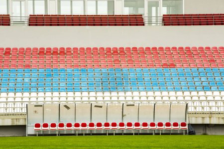 Photo for Empty football arena field. - Royalty Free Image