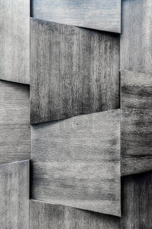 Foto de Pared de madera que combina con muchas baldosas de madera. Fondo de textura de madera. Foto en blanco y negro - Imagen libre de derechos