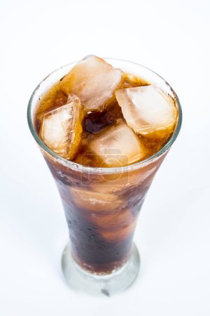 Photo for Cola with ice on a white background. soft drinks - Royalty Free Image