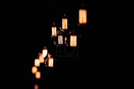 Photo for Luxury retro light bulb decor on a black background - Royalty Free Image