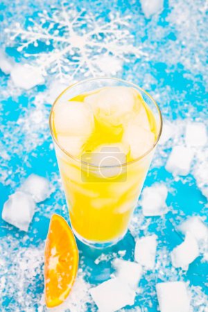 Photo for Drink orange with ice in glass - Royalty Free Image