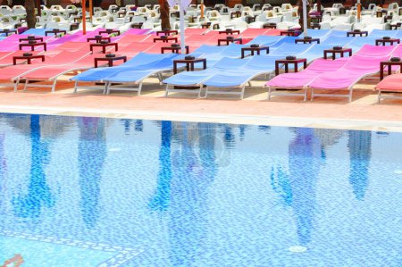 Photo for Swimming pool in touristic resort during summer time - Royalty Free Image