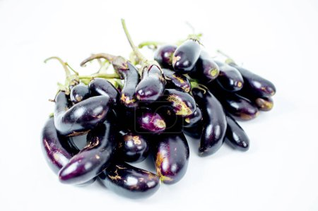 Photo for Purple eggplants on white background - Royalty Free Image