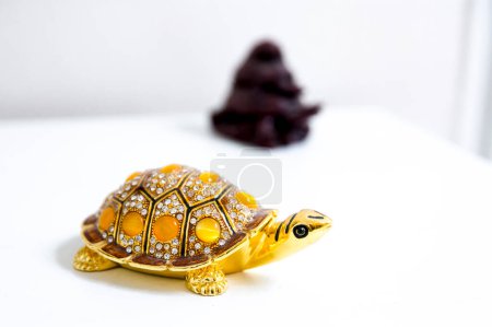 Photo for Turtle statuette with gemstones - Royalty Free Image