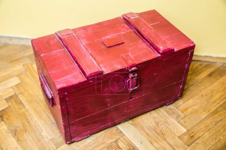 Photo for Old red wooden box - Royalty Free Image