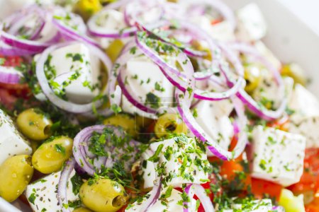Photo for Fresh vegetable salad isolated on white background - Royalty Free Image