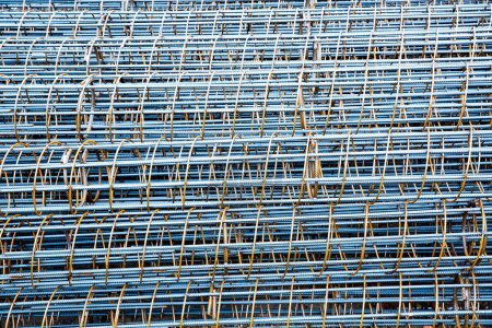 Photo for Reinforcing steel bars for building armature - Royalty Free Image