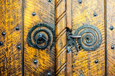 Photo for Old antique wooden door background - Royalty Free Image