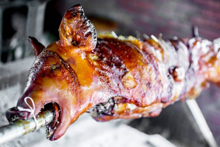 Photo for Roasted pork on the grill - Royalty Free Image