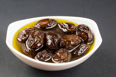 Photo for Top view of olives in bowl - Royalty Free Image