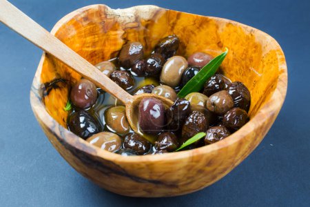 Photo for Close up of olives and olive oil - Royalty Free Image