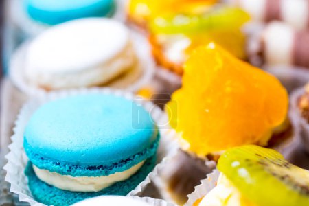Photo for Stack Focus Image Of Colorful French Macarons - Royalty Free Image