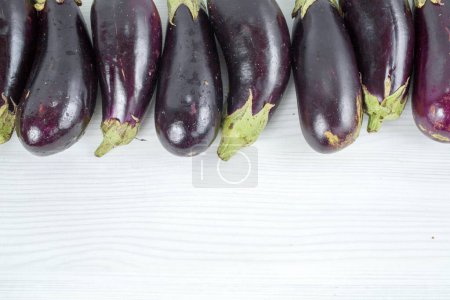 Photo for Blue eggplants on white background - Royalty Free Image
