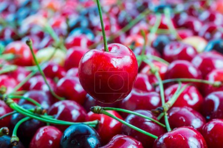 Photo for Sweet tasty cherries for background - Royalty Free Image