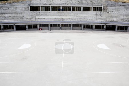 Photo for Concrete floor basketball court, detail concrete floor, outdoor play, sport - Royalty Free Image
