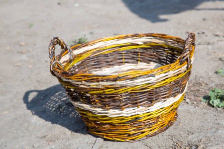 Photo for Wicker brown empty basket - Royalty Free Image